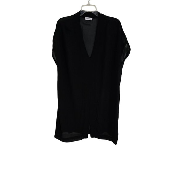 Lacausa Women's Black Sheer V-Neck Tunic Style Size‎ M 100% Viscose Lightweight - Picture 1 of 10